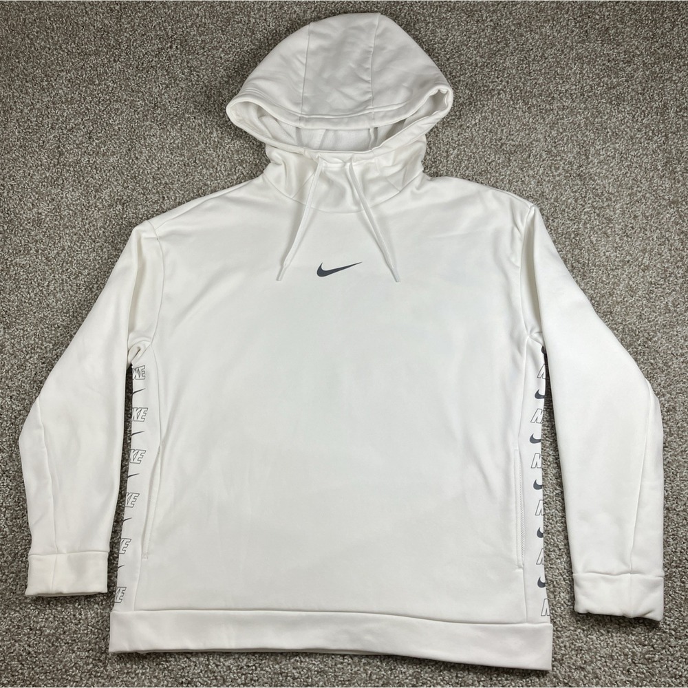 Nike‎ Logo Hoodie Women Small White Soft Center Swoosh Performance Stretch